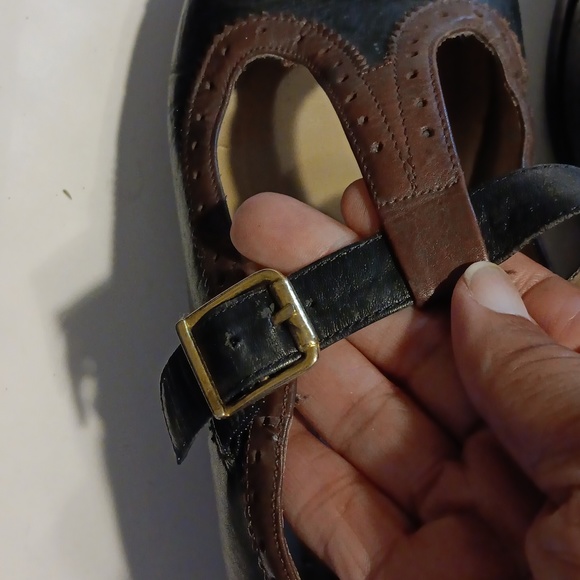 Women's vintage Jones New York black & brown leather Mary Janes sz 8.5 - Picture 10 of 10